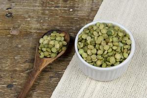 dried green pea in half photo