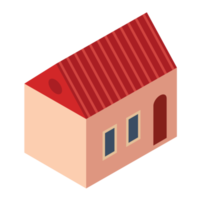 Isometric building icon, PNG with transparent background.