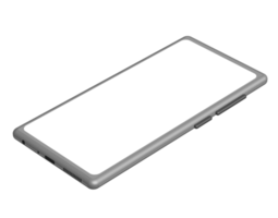 Smartphone with blank screen mockup, PNG with transparent background