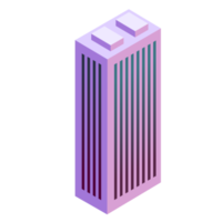 Isometric building icon, PNG with transparent background.