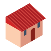 Isometric building icon, PNG with transparent background.