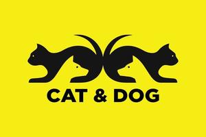 cat and dog logo template art vector