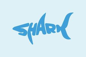 stylized word shark. Shark typography vector