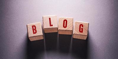 Blog Word with Wooden Cubes photo