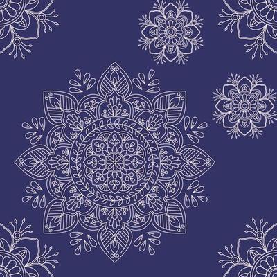 Abstract background with snowflakes. Creative ornamental decorative mandala design background. Vector illustration.