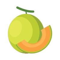 Ilustración de vector de imágenes prediseñadas de diseño plano de melón aislado en un fondo blanco