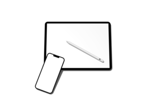 maquete de tablet e telefone png