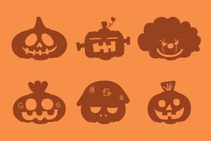 Set of ghost halloween pumpkins seamless patterns. vector