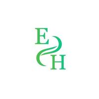 EH green color logo design for your company vector