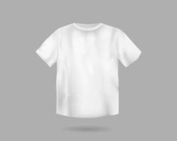 White tshirt mockup template. Unisex short sleeved fashionable shirt vector