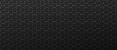 Fondo de decoración hexagonal negro brutal. rejilla poligonal geométrica futurista texturizada en línea vectorial monocromática oscura vector