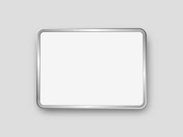 Tablet PC with blank screen mockup isolated on white background. Electronic device or gadget with white display. Modern vector illustration for advertisement, promotion, branding.