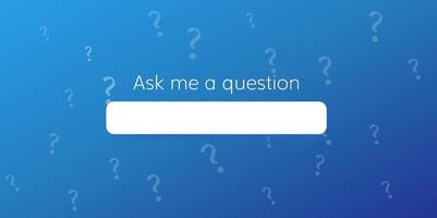 Ask me a question template. Banner online interface navigation web page digital symbol of information retrieval necessary information in cloud quantum libraries vector knowledge.