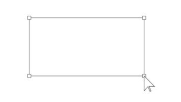elegir el tamaño del rectángulo web. selección de marco modificable por el cursor del mouse en longitud y tamaño volumen de edición para fotos y texto cuadrado vacío seleccionado para manipulaciones de gráficos vectoriales. vector