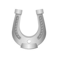 Silver horseshoe. Fortune symbol of good luck vector