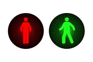 Traffic light with red and green man vector