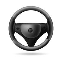 plantilla de volante de coche. círculo de metal gris para una conducción cómoda vector