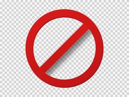 plantilla de icono prohibido. círculo rojo con símbolo de banda tachado de prohibición de viajar y bloqueo de acciones ilegales que restringen el acceso a redes de vectores sociales y archivos web.