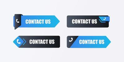 Contact us arrow template. Black advertising business sticker vector