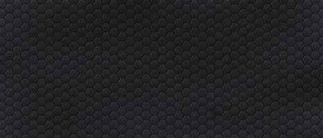 Futuristic background with hexagonal cells. Modern abstract geometric backdrop template decorated by polygons. Black textured banner with hexagons. Carbon grid. Modern monochrome vector illustration.