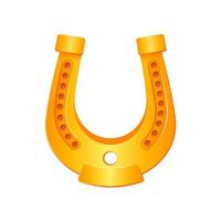 Golden horseshoe. Curved symbol of good luck vector