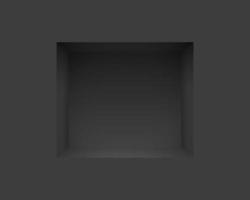 Black shelf niche in wall mockup template vector