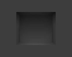 Black shelf niche in wall mockup template vector