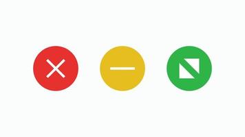 Navigate window mac icons. Red cross symbol of cancellation and web connection green with white arrows in different directions yellow with horizontal line user friendly vector electronic interface.