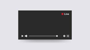 reproductor de transmisión en línea. transmisión multimedia de blogger de moda, tecnologías modernas digitales, transmisión ininterrumpida de medios web, video en vivo desde la escena, lanzamiento de una emocionante película vectorial. vector