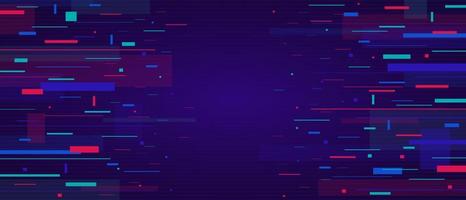 Glitch background. Colorful geometric lines in chaotic motion vector