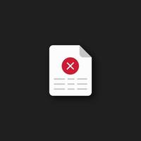 Blacklist illustration. White document with red no access symbol on black background subscriber forbidden list of users pictogram of an unauthorized vector login.