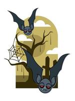 murciélago malo perfecto para tus elementos de diseño de Halloween. vector