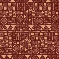 Tribal ethnic mystical seamless pattern. Maya abstract geometric patterns stylized arrows with triangles stone axes with signs culture of ancient vector nationalities.