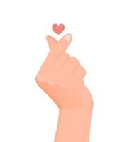 ilustración de forma de corazón coreano, gesto de corazón. símbolo-gesto coreano romántico y de moda de amistad, amor, felicidad. diseño realizado en vector, estilo de color realista. vector