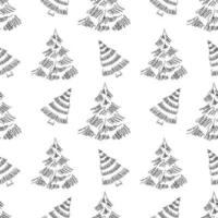 Seamless pattern christmas trees vector
