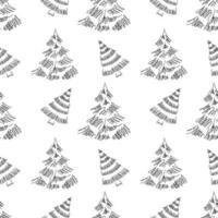 Seamless pattern christmas trees vector