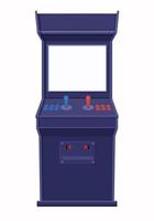 plantilla de máquina de juego de arcade. consola azul retro con plantilla de pantalla en blanco. vector