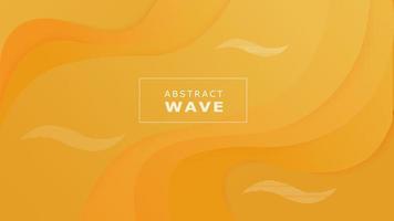 Orange colorful gradient abstract wave background with place for text smooth vector graphic illustration. Yellow futuristic waving shapes and lines backdrop. Bright colored curve flow