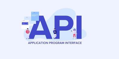 API application programming interface . Providing convenient coding and development technologies and interaction web. vector