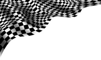 ola de bandera a cuadros en el diseño de fondo blanco para vector de campeonato de carrera deportiva
