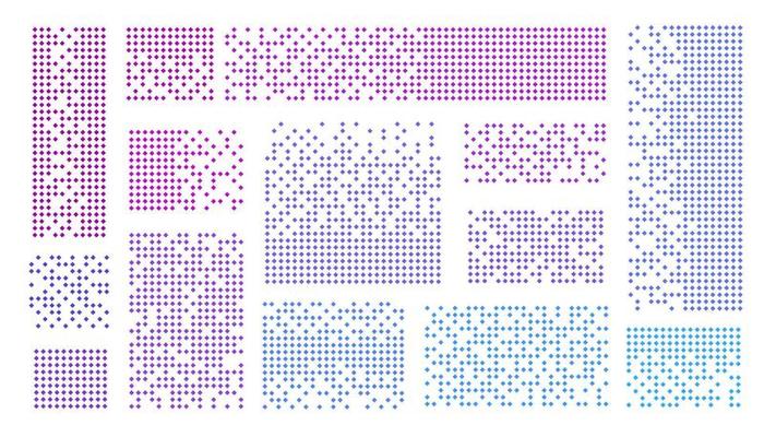 Data volumes with purple analytics. Infographic blue analysis of business information