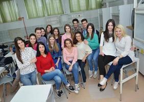 happy teens group in school photo