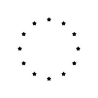 Star in circle icon. Frame from stars solated on white background vector