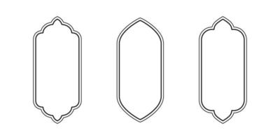 forma vectorial islámica de un arco de ventana o puerta. conjunto de marcos árabes. icono de contorno de ramadán kareem vector