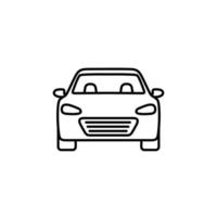 Car front line icon. Outline symbol. Car sign in linear style vector