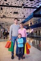 Sweden, 2022 - Family in shopping mall photo