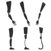 conjunto de prótesis de manos y pies humanos vector