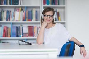 Student in library photo