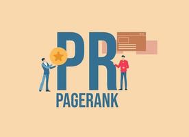PR Pagerank concept. Investment business strategy payment by cash and credit card social media. vector