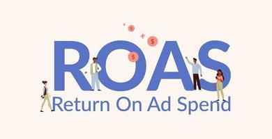 ROAS return on ad spend illustration. Investment profit and income from financial transactions. vector